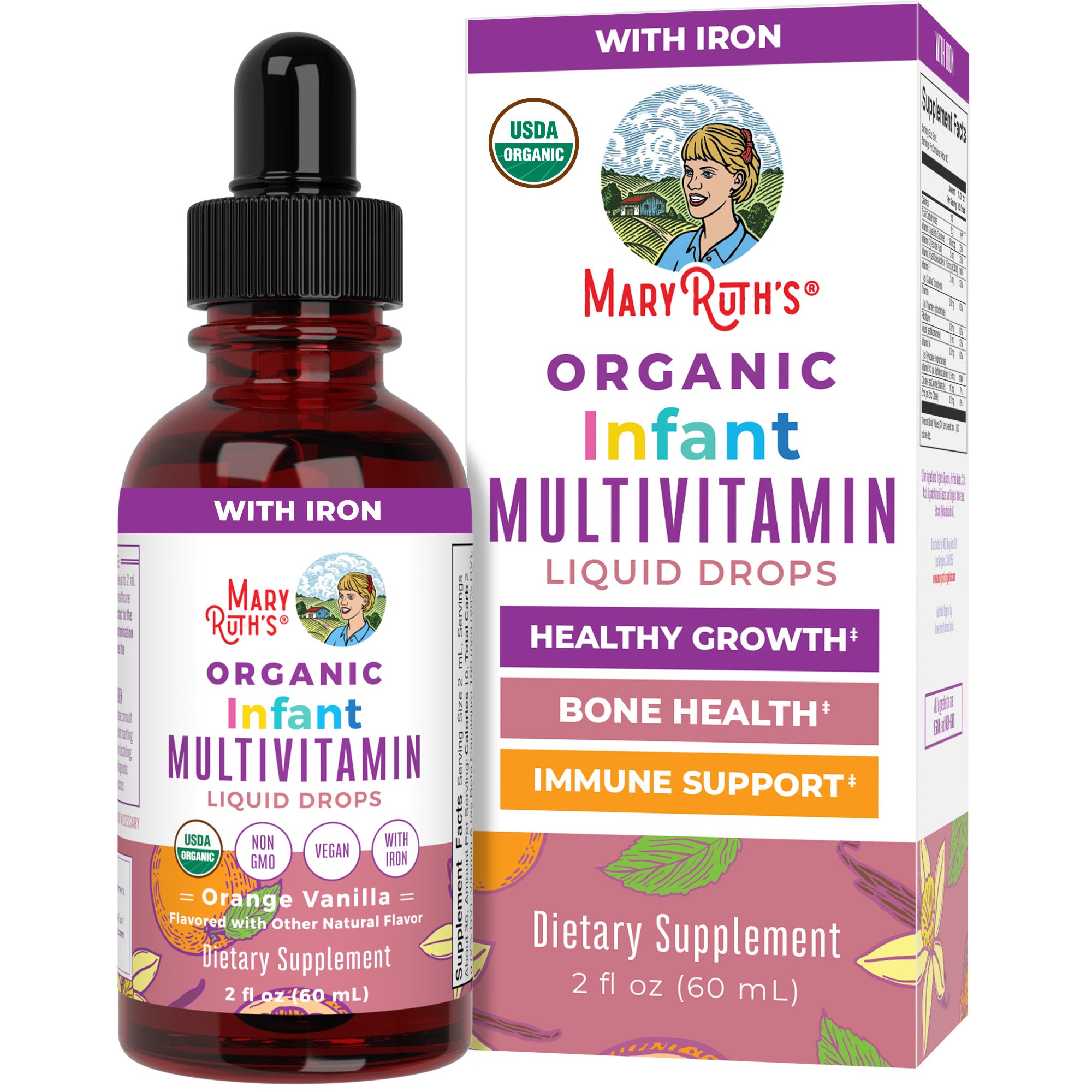 Organic Infant Multivitamin with Iron Liquid Drops