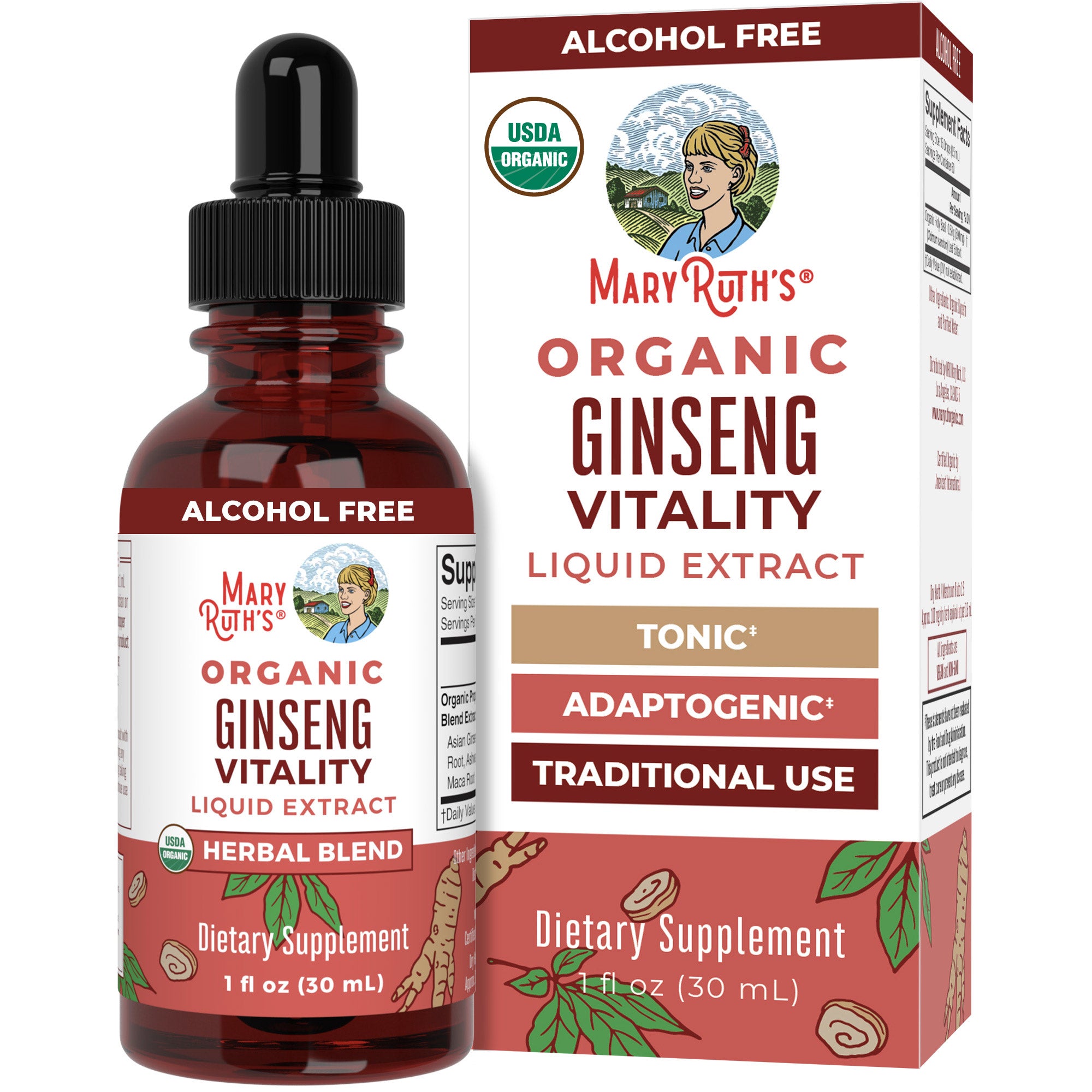 Organic Ginseng Vitality Herbal Blend Liquid Drops