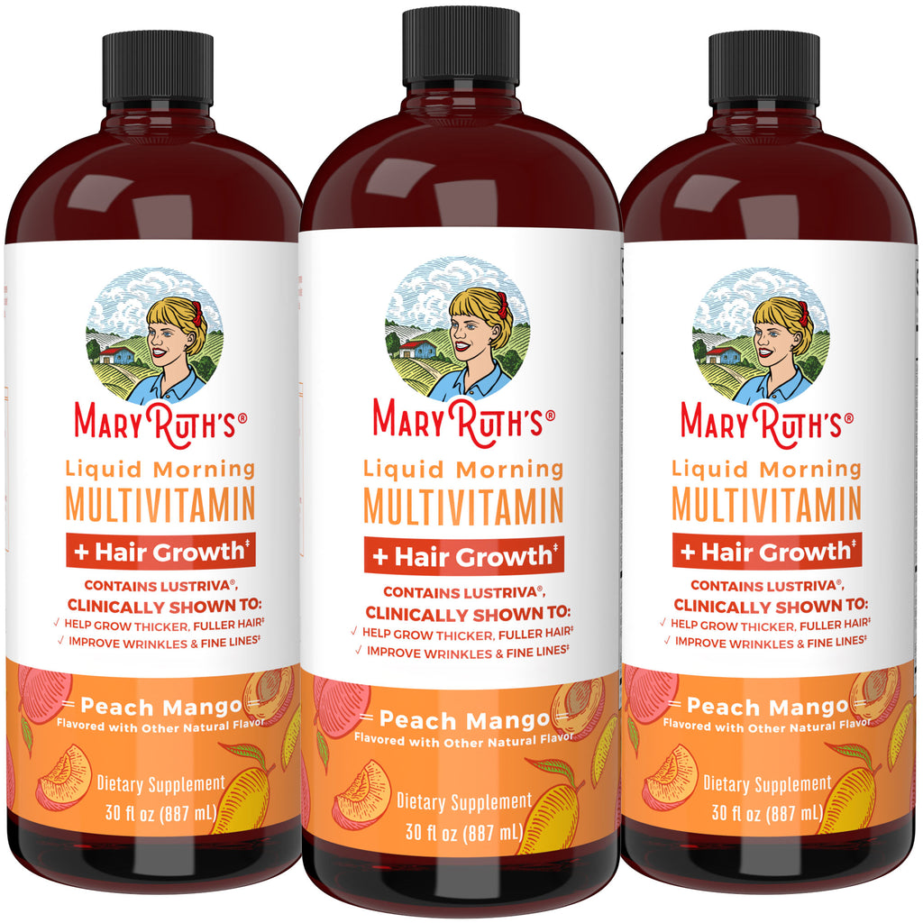 Liquid Morning Multivitamin + Hair Growth (3-Pack)