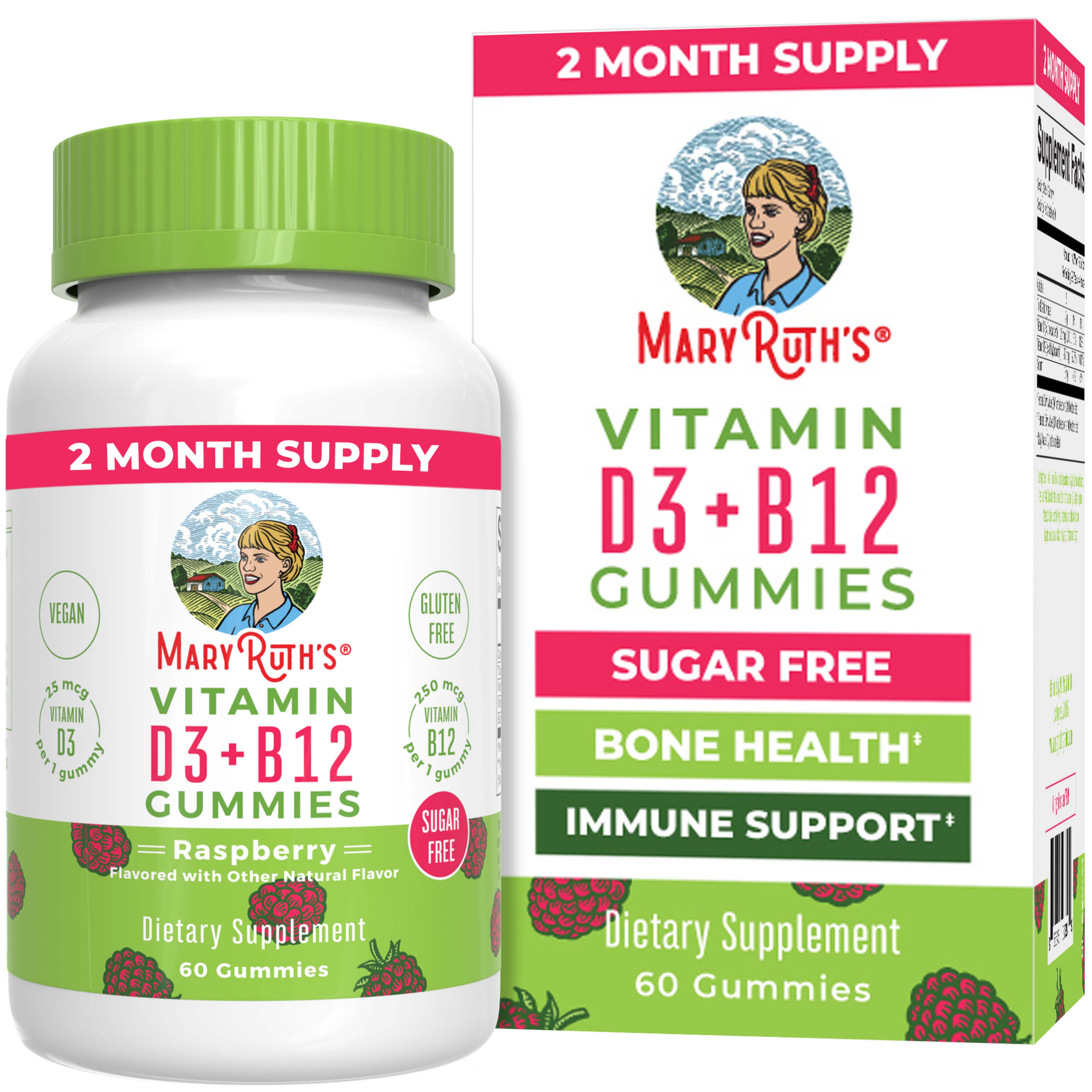 Sugar-Free D3 + B12 Gummies (Raspberry)