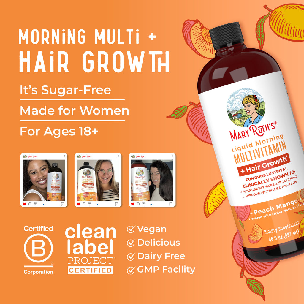 Liquid Morning Multivitamin + Hair Growth (3-Pack)