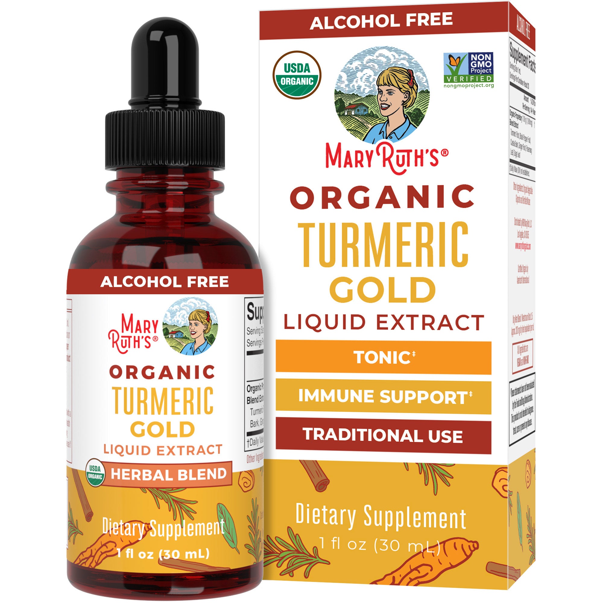 Organic Turmeric Gold Herbal Blend Liquid Drops